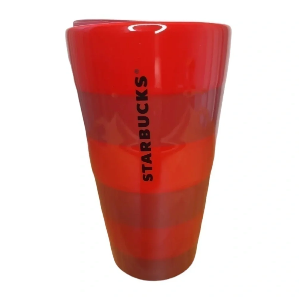 STARBUCKS HOLIDAY 2021 RED STRIPED CERAMIC TUMBLER